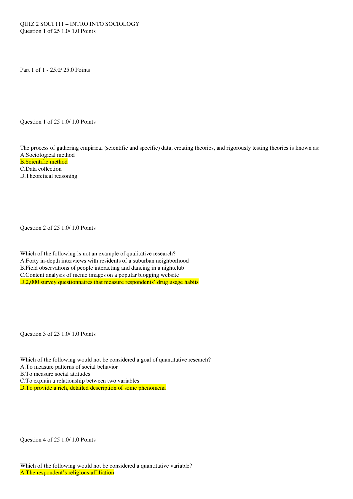 Preview image of SOCI 111 QUIZ 2 document